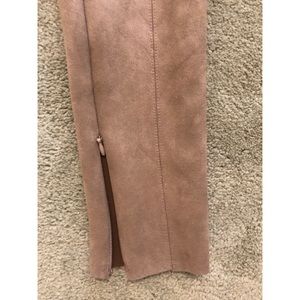 Zara Pants - Tan Suede Zara leggings with zipper detail Zara Pants - Tan Suede Zara leggings with zipper detail